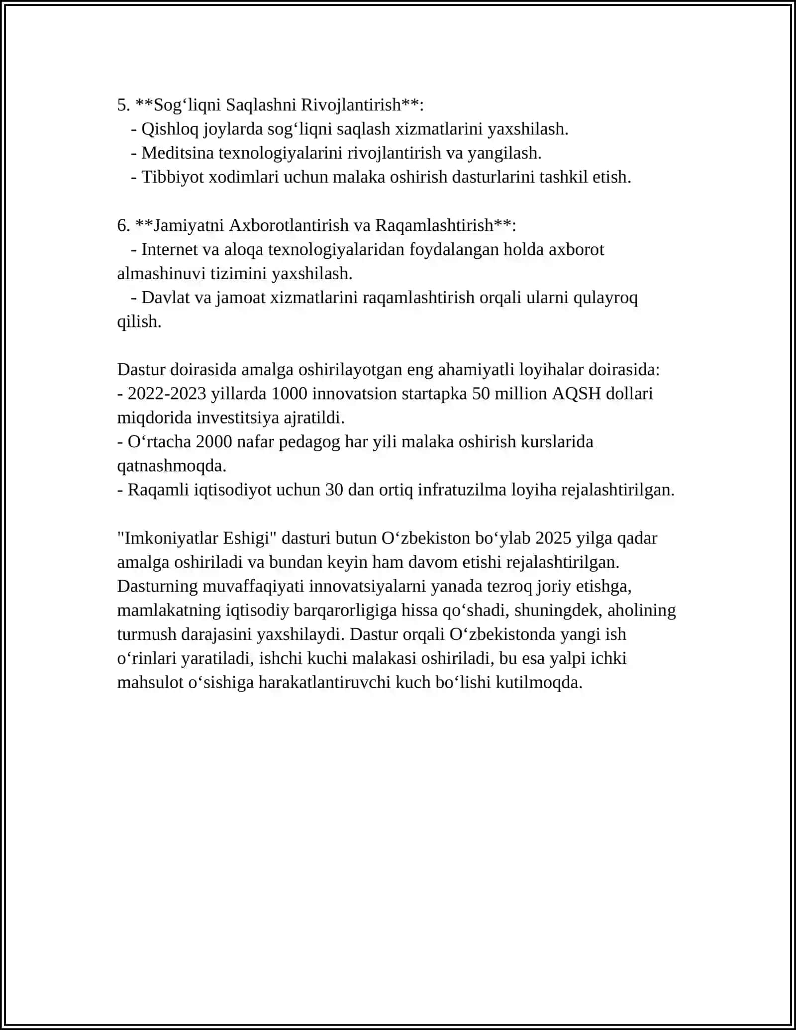 "Imkoniyatlar Eshigi" dasturi 4