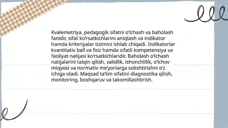 Pedagogik kvalemetriya fanining nazariy-metodologik asoslari 4