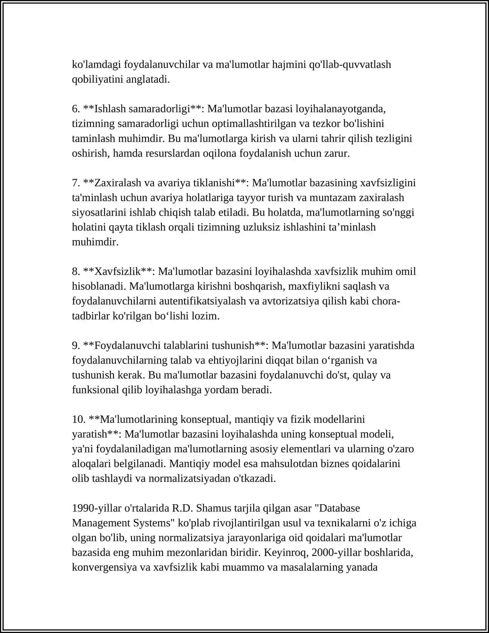 MAʼLUMOTLAR BAZASINING STRUKTURASINI LOYIHALASH 4