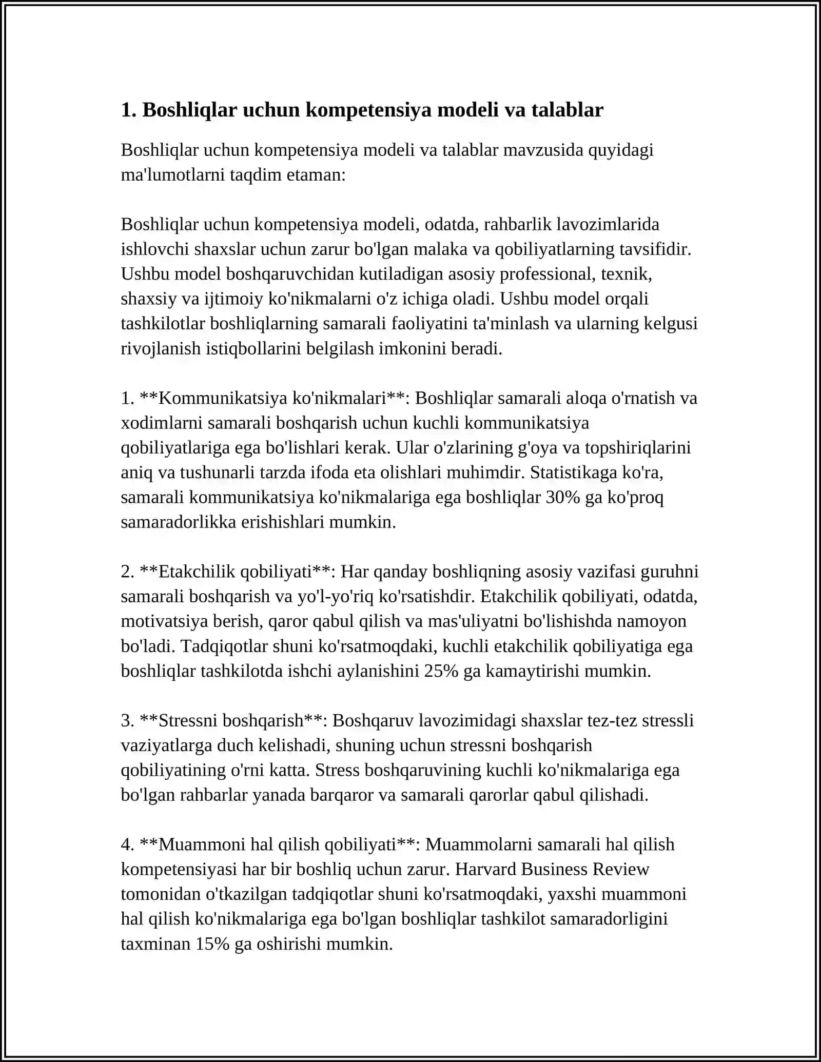 Boshliqlar uchun kompetensiya modeli va talablar 4