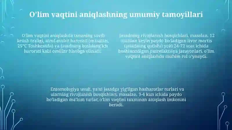 O'lim vaqti va sud tibbiy-ekspertizasi 4