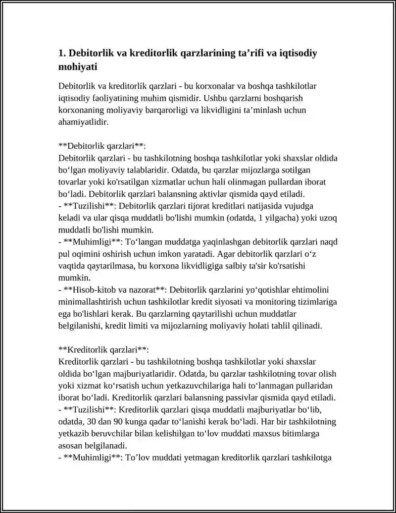 DEBITORLIK VA KREDITORLIK QARZLARI TAHLILI 4