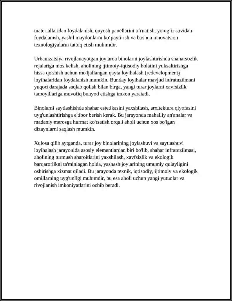TURAR JOY BINOLARINI LOYIHALASH 4