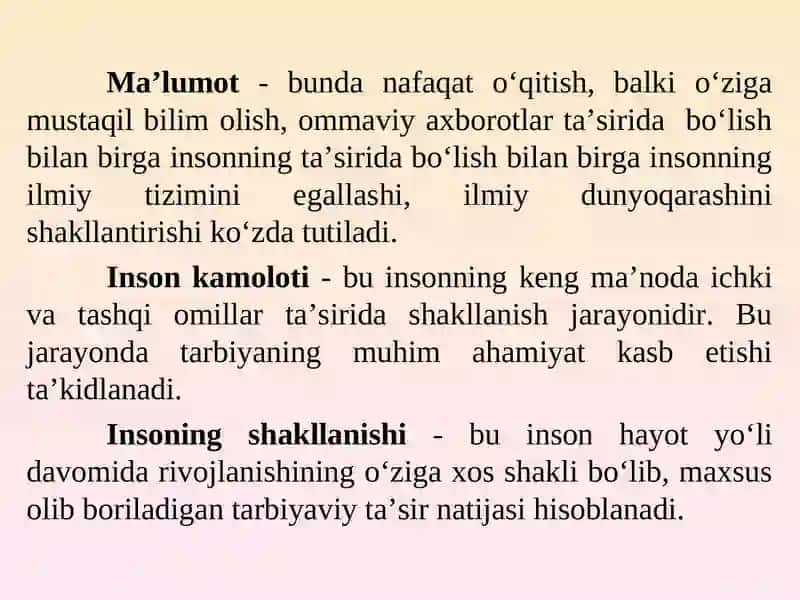 Ta’lim-tarbiya jarayonining mazmuni va mohiyati 4