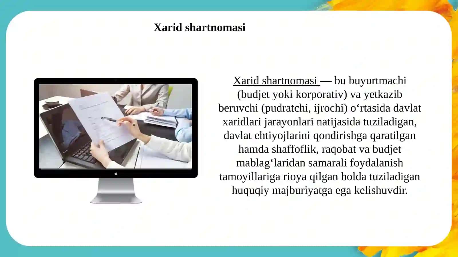XARID SHARTNOMALARI 4