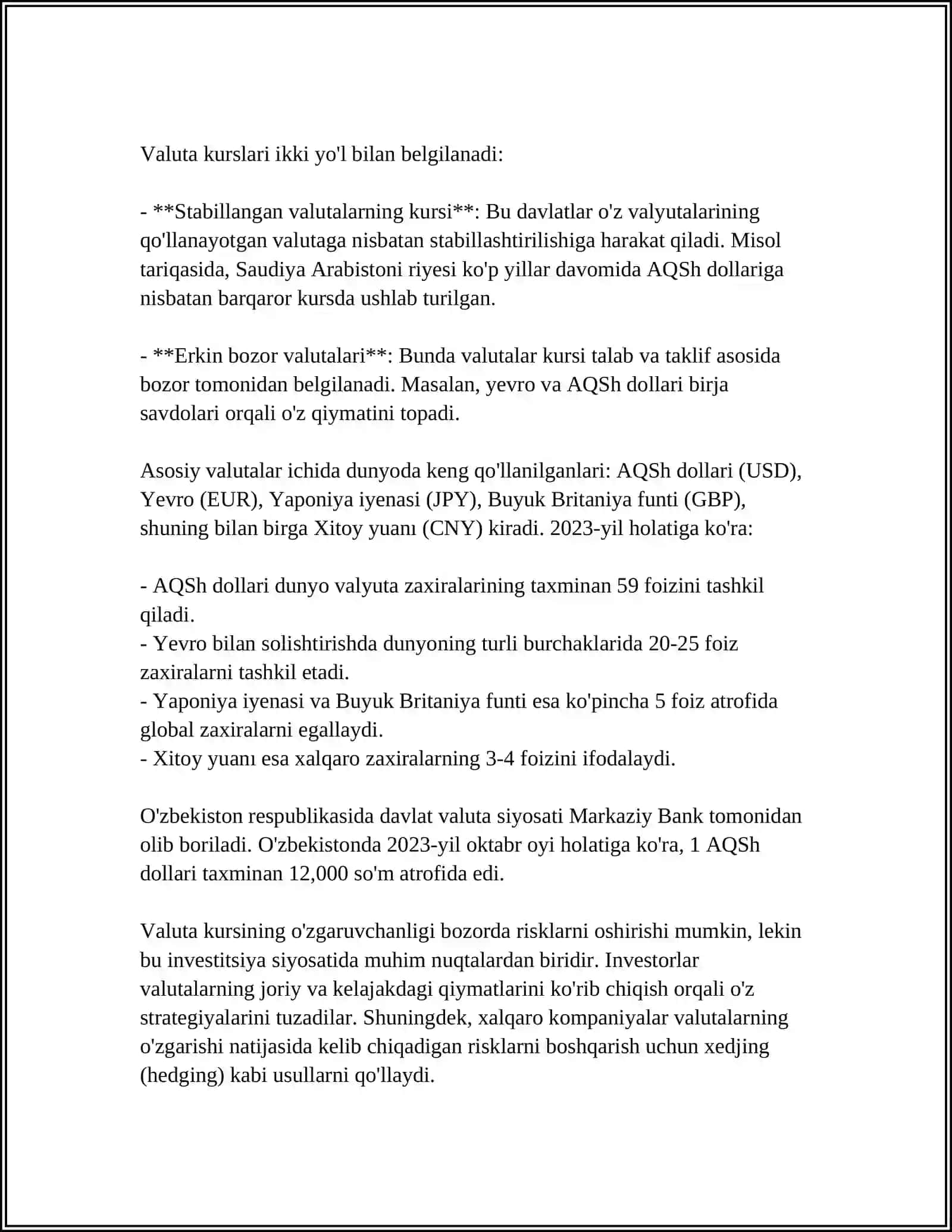VALUTA KURSI 4