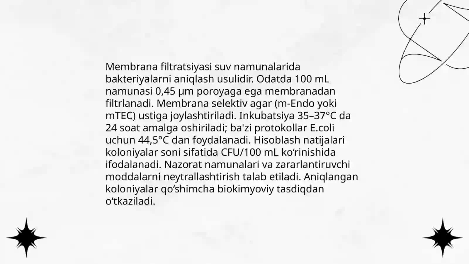 Sterillikni tekshirish:sabzavot,suv,qo’l va havo namunalarida mikroblarni aniqlash 4