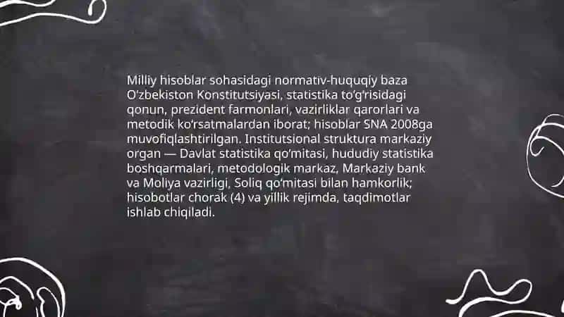 O‘zbekistonning milliy hisoblar tizimi, holati va istiqbollari 4