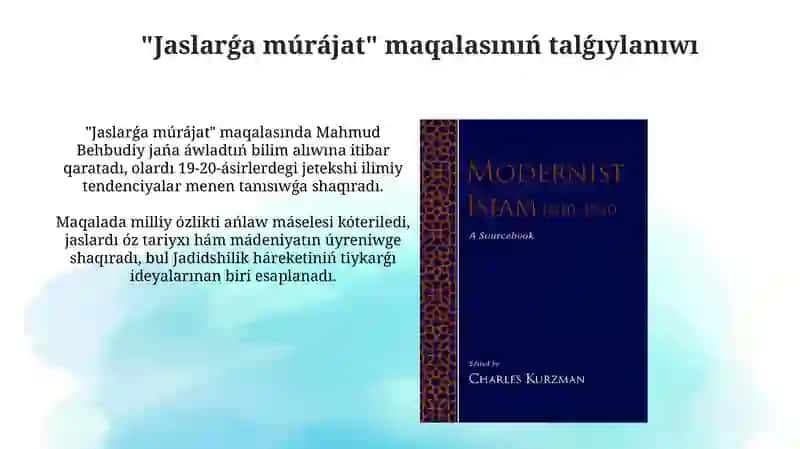 "Jaslarǵa múrájat" hám "Áziz jaslarǵa múrájat"maqalaları 4