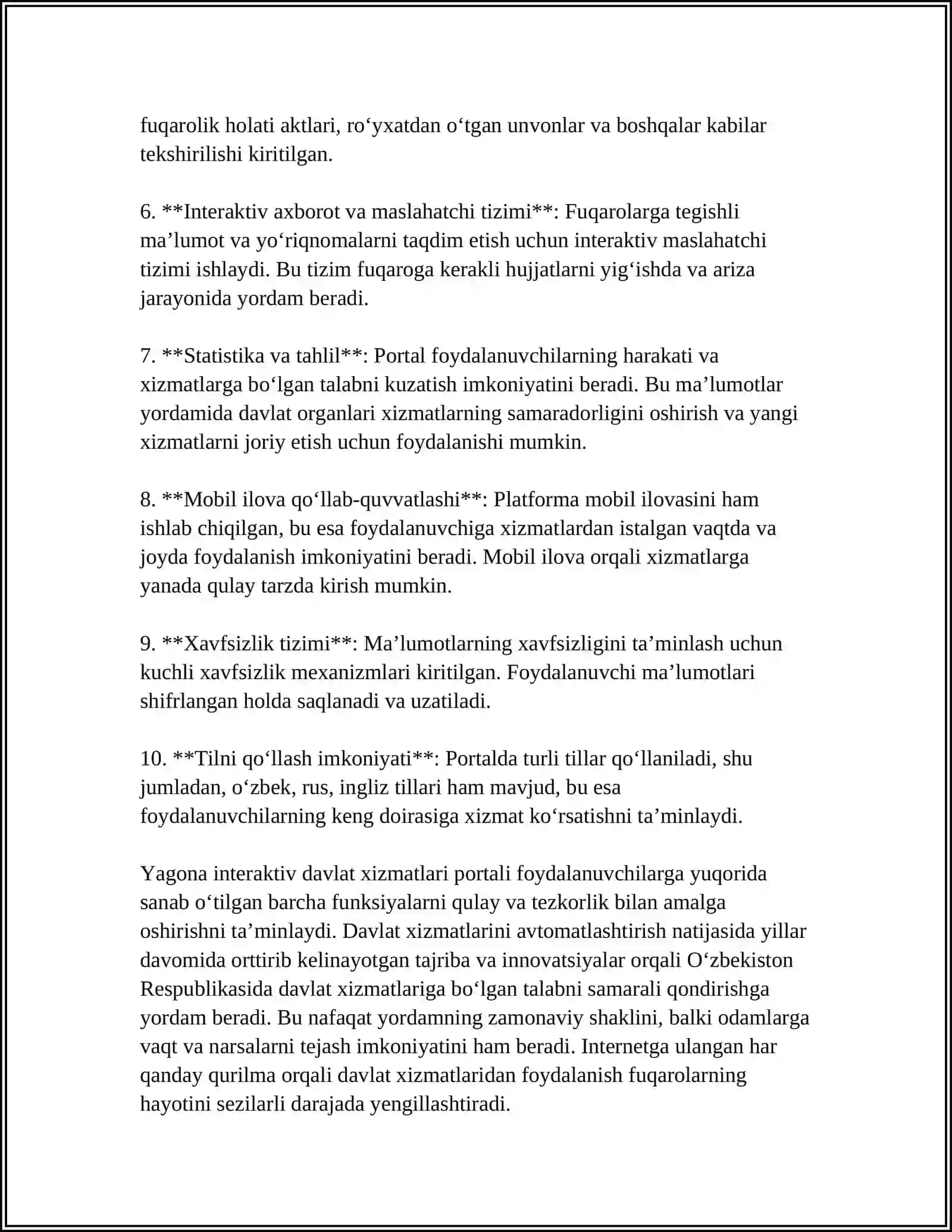 YAGONA INTERAKTIV DAVLAT XIZMATLARI PORTALI 4