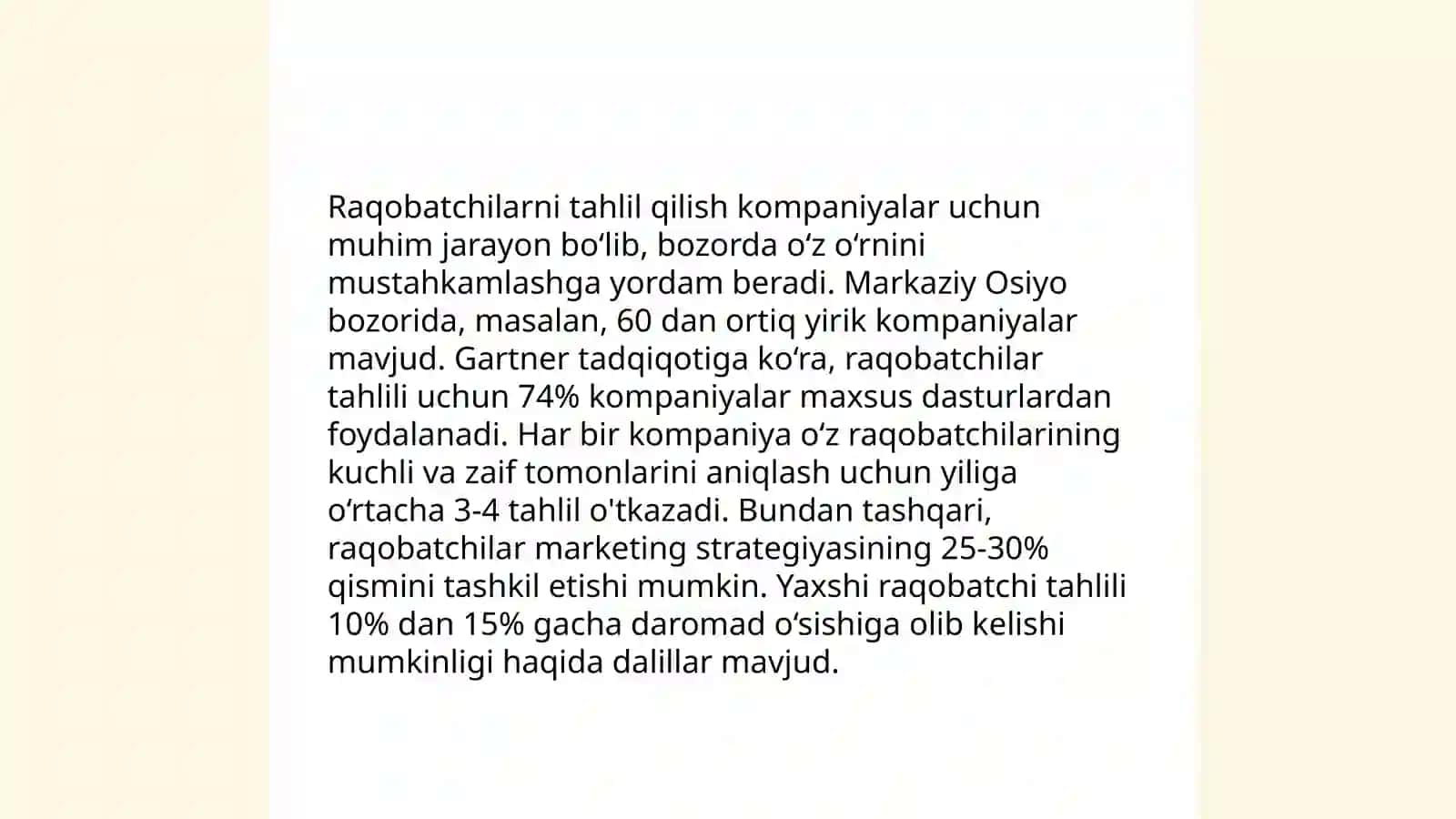 Bozor analitikasi va tendensiyalar 4