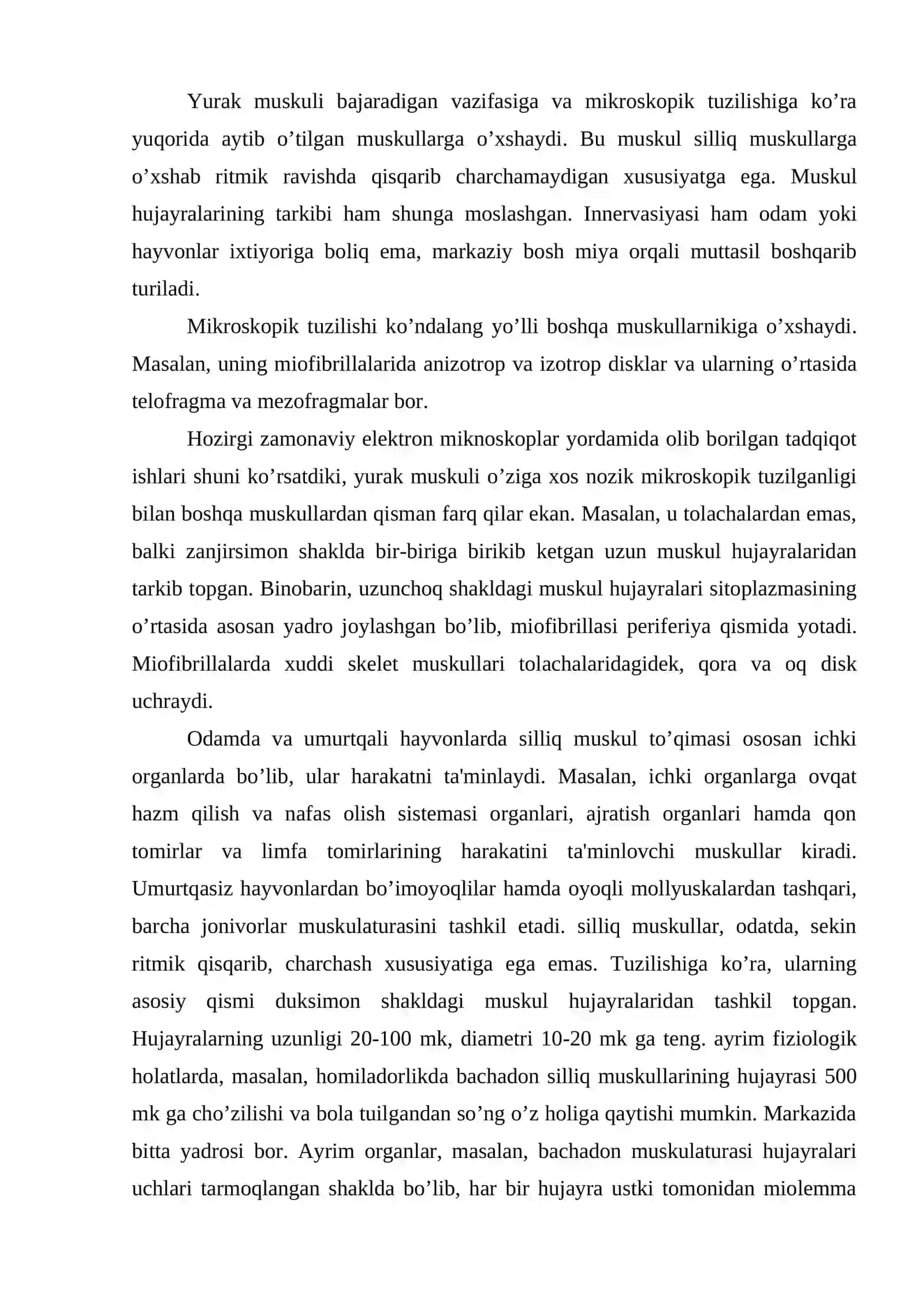 Muskul to’qimasi haqida umumiy tushuncha 4