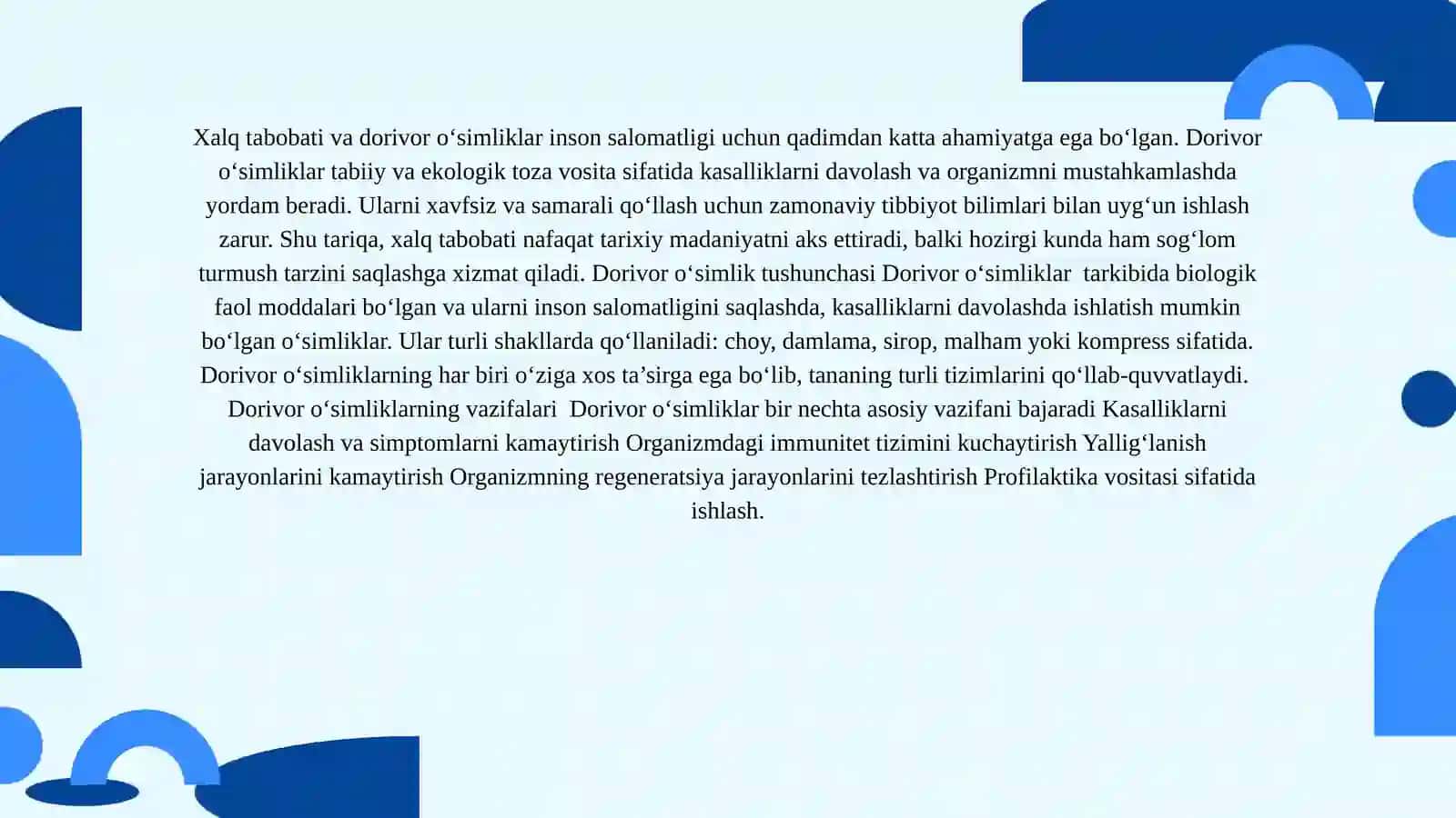 Xalq tabobati dorivoro‘simliklar tushunchasi va vazifasi 4