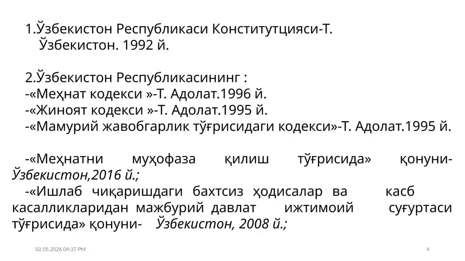 Меҳнат шарномасини тузиш. Бекор қилиш. Меҳнат шарномасини тузишдаги хужжатлар 4