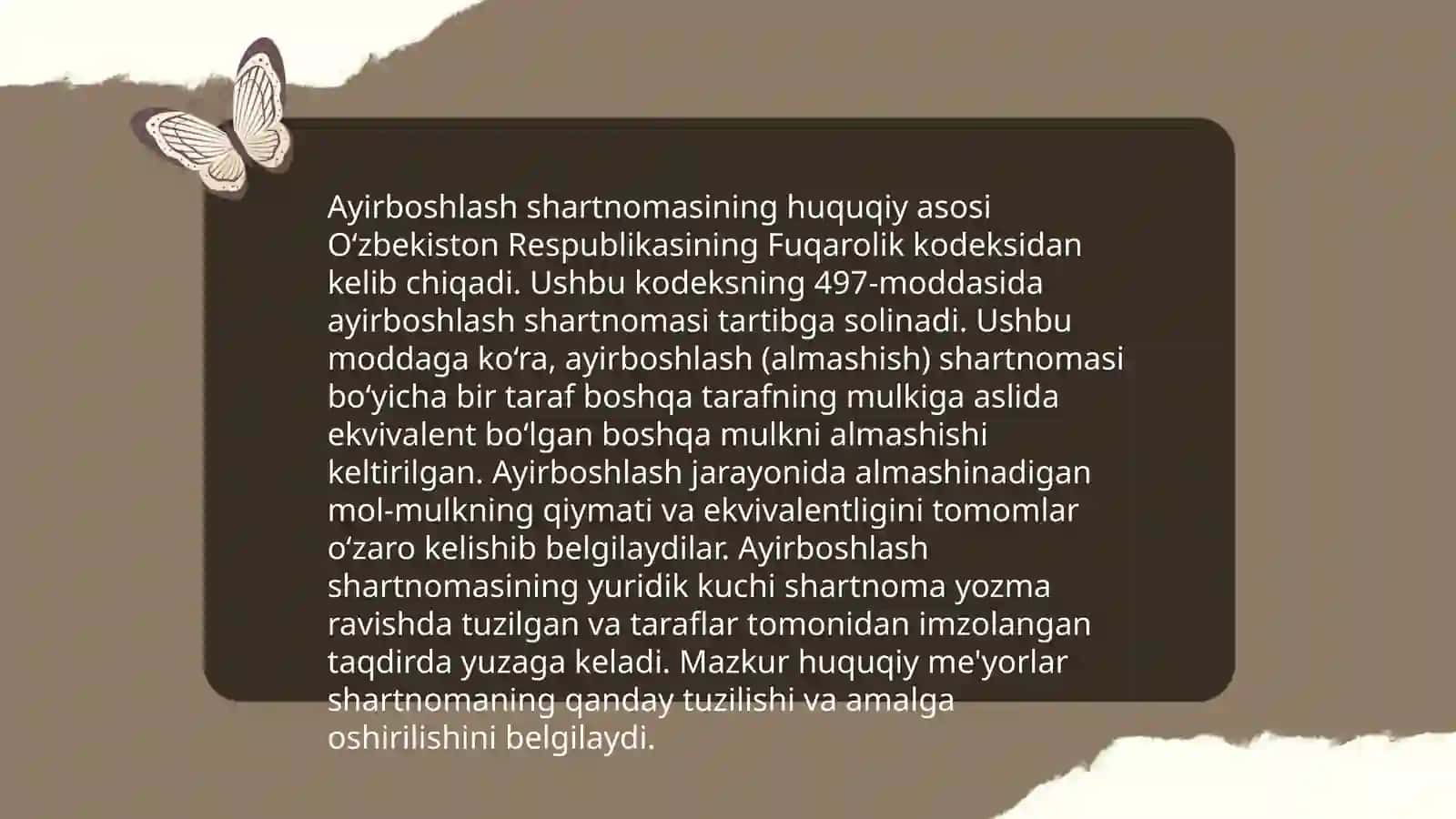 Ayirboshlash shartnomasi 4