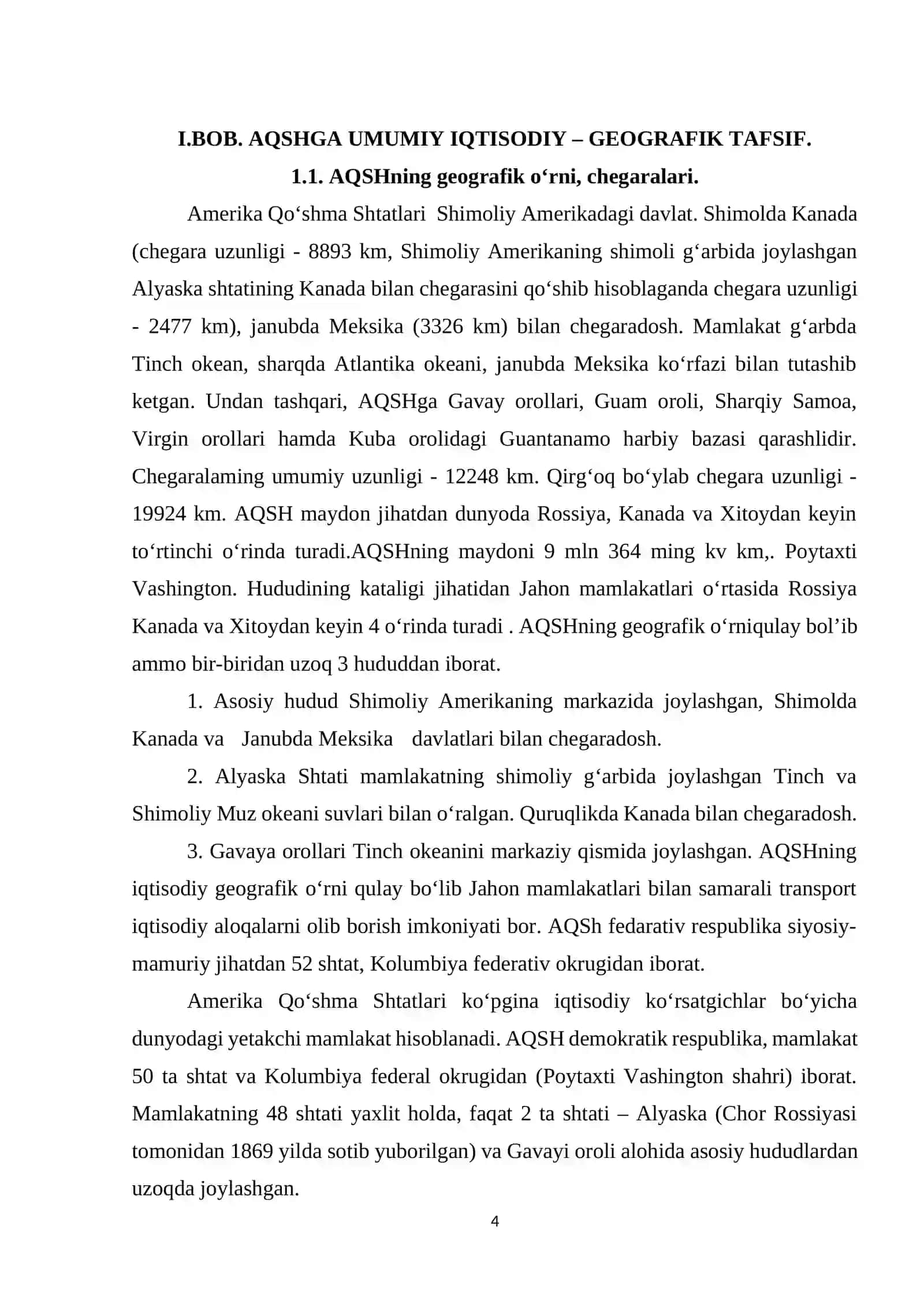 Amerika Qo‘shma Shtatlari iqtisodiyotining oʻziga xos xususiyatlari 4