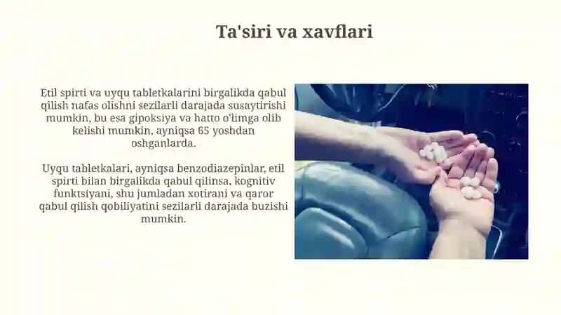 Etil spirti va uxlash tabletkalari: Ta'siri va xavflari 4