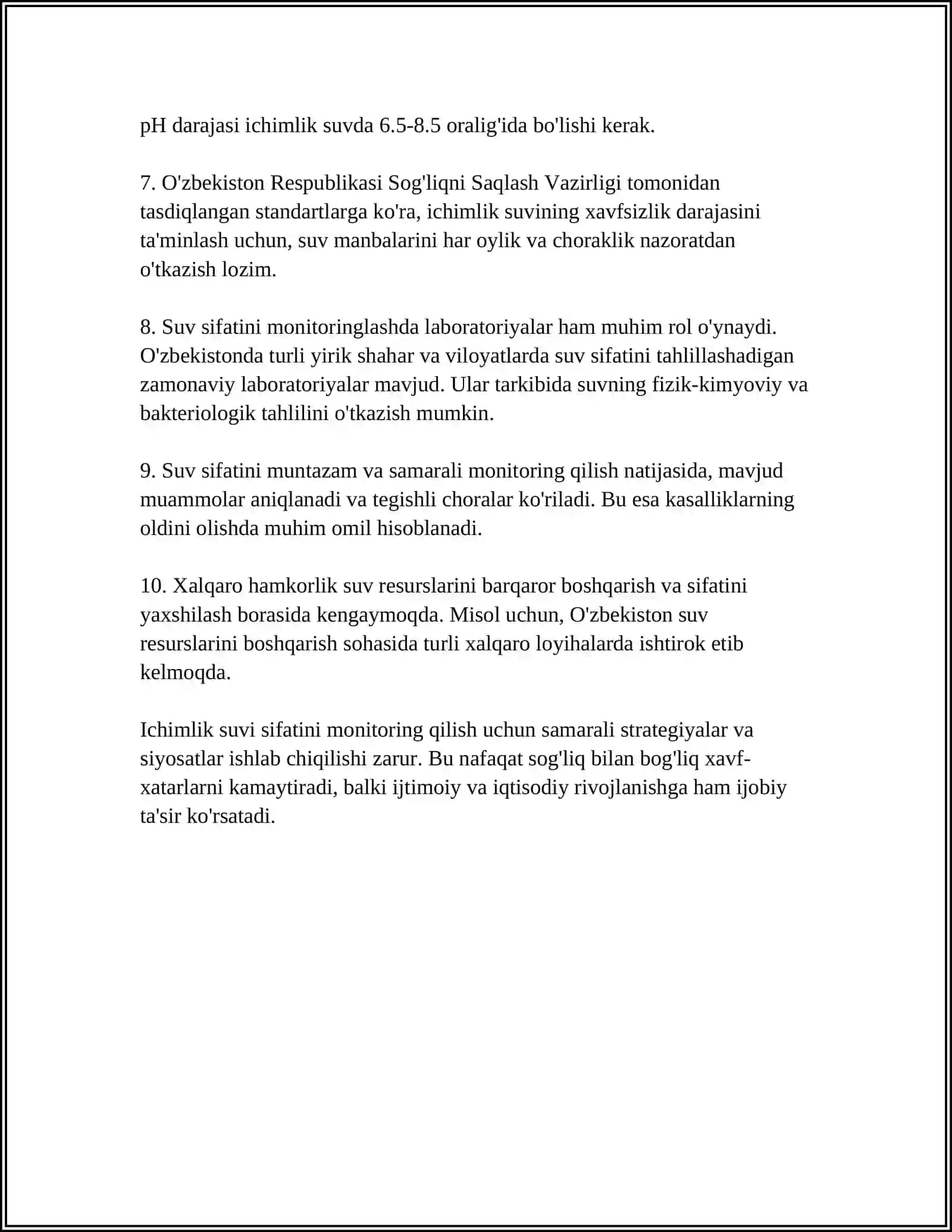 TABIIY SUVLAR SIFATI MONITORINGI 4