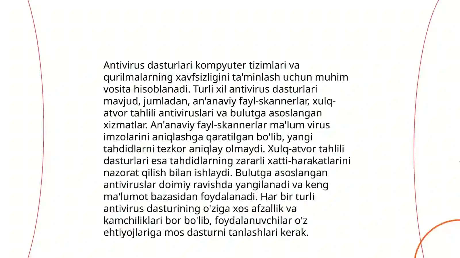 Antivirus dasturlari: detektorlar, revezorlar, doktorlar, filtrlar 4