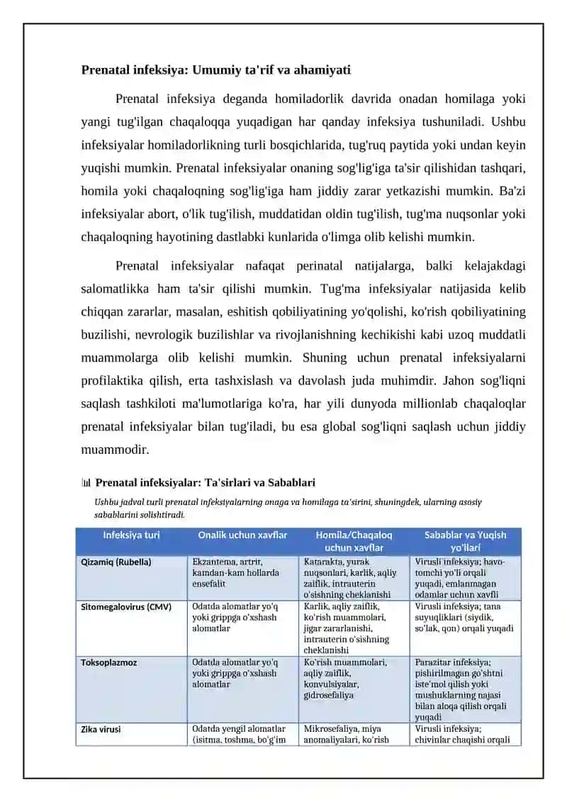Prenatal infeksiya: Ta'rif va sabablari 4