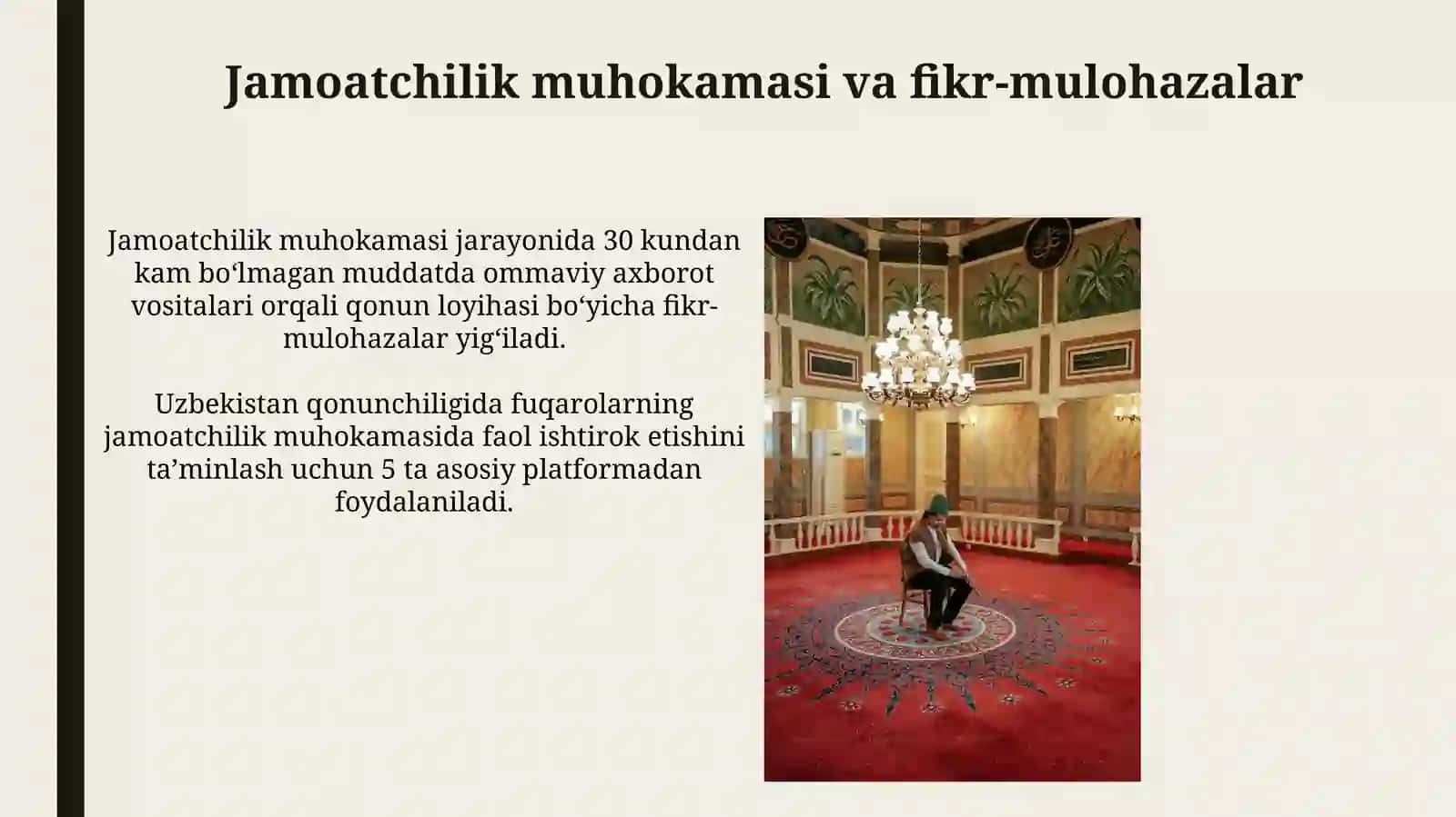 Oʻzbekistonda qonun ijodkorligi jarayonining oʻziga xos xususiyatlari 4