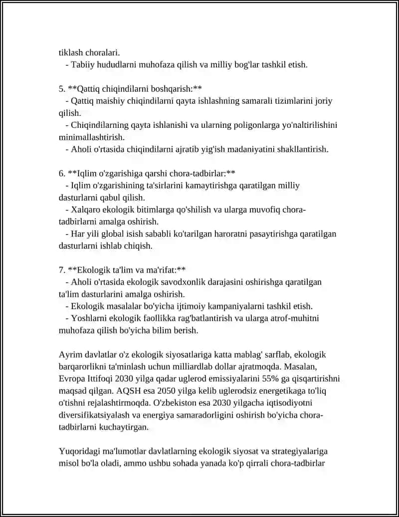 Davlatning ekologik siyosati va strategiyasi 4