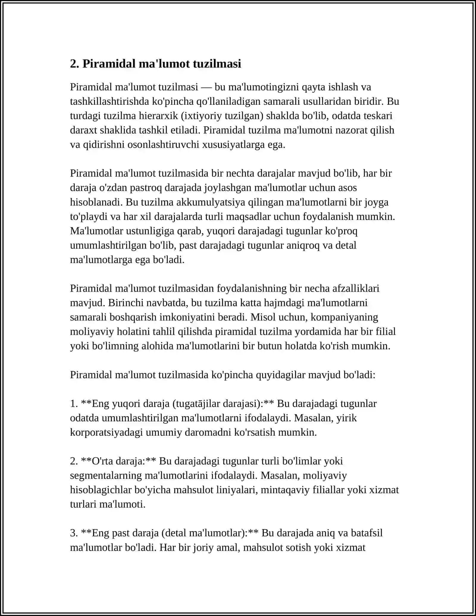 PIRAMIDAL SARALASH ALGORITMI VA UNING MURAKKABLIGI 4