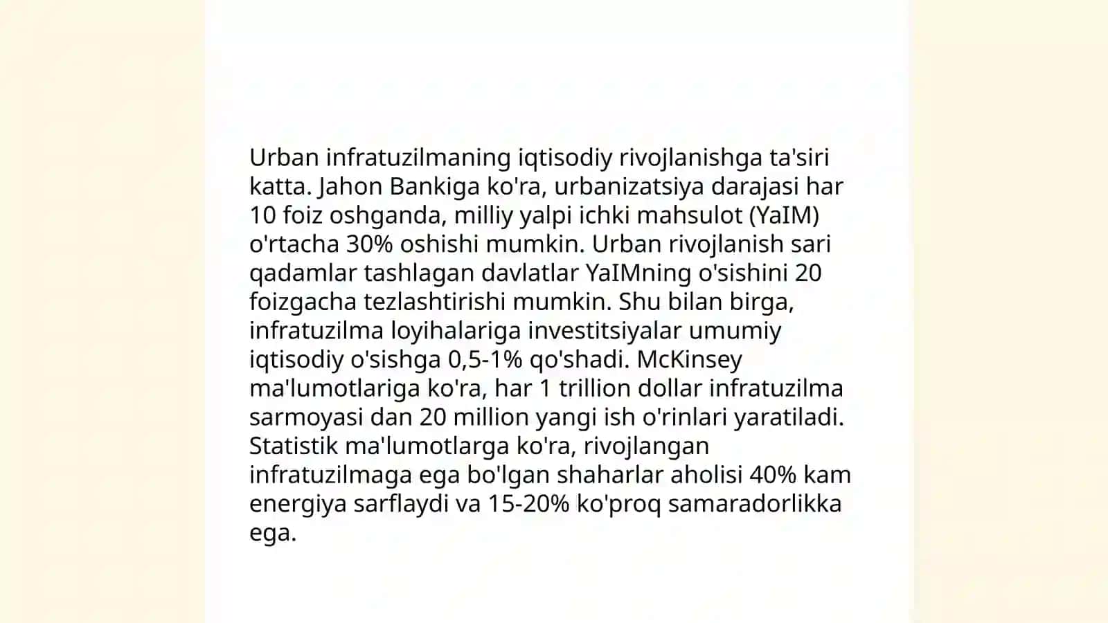 Urbanizatsiya va iqtisodiy o'sishda urbanizatsiyaning roli 4