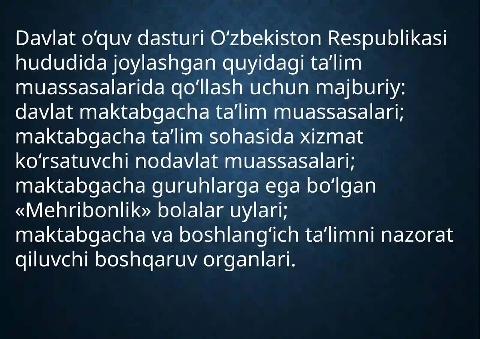 “ILK QADAM” DAVLATO‘QUV DASTURI 4