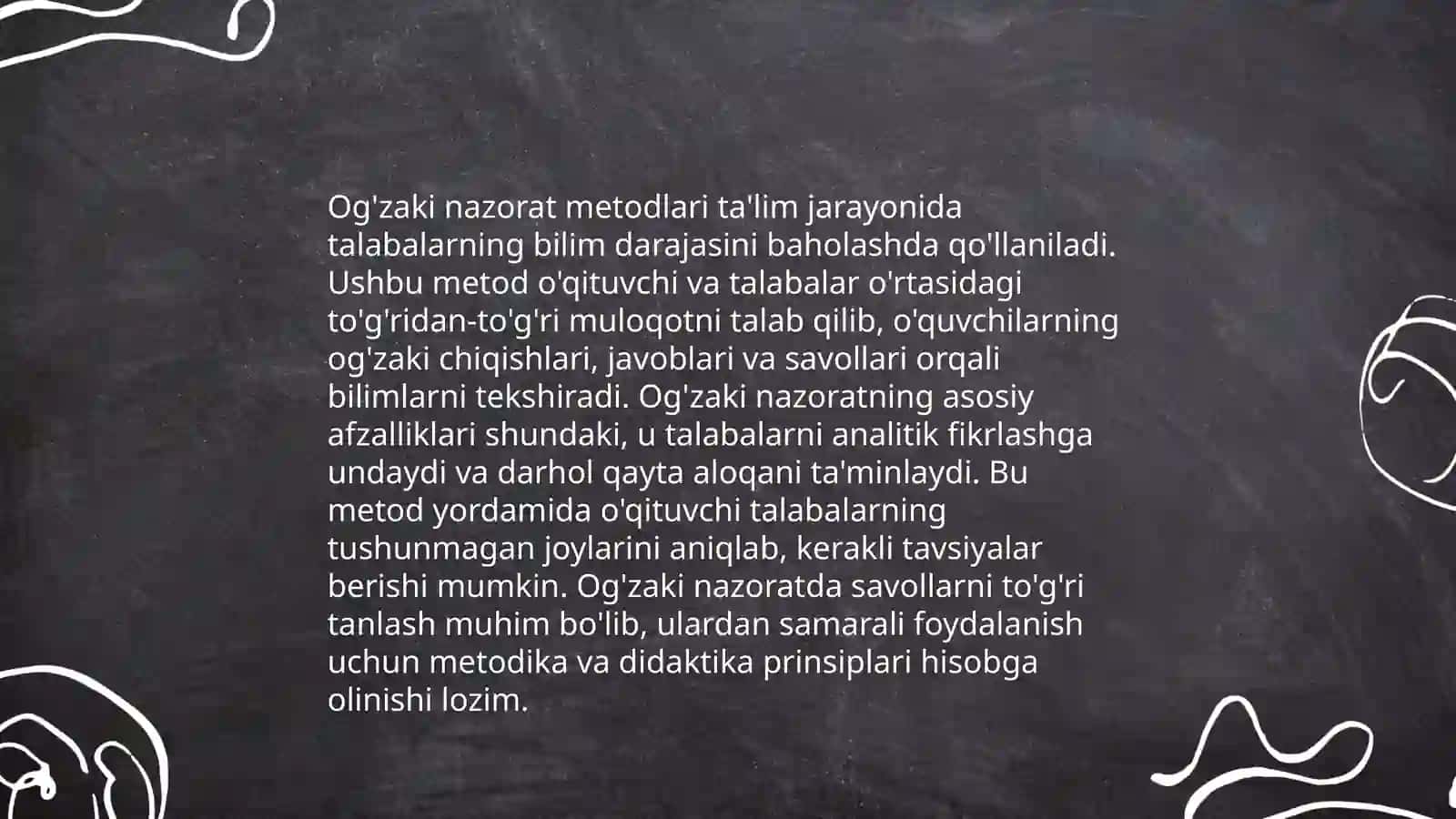 Oʻquvchilarning bilim koʻnikma va malakalarini nazorat qilish turlari shakli va metodlari 4