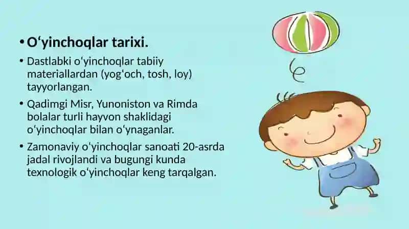 Oʻyinchoq va uning ta'lim -tarbiyadagi ahamiyati. 4