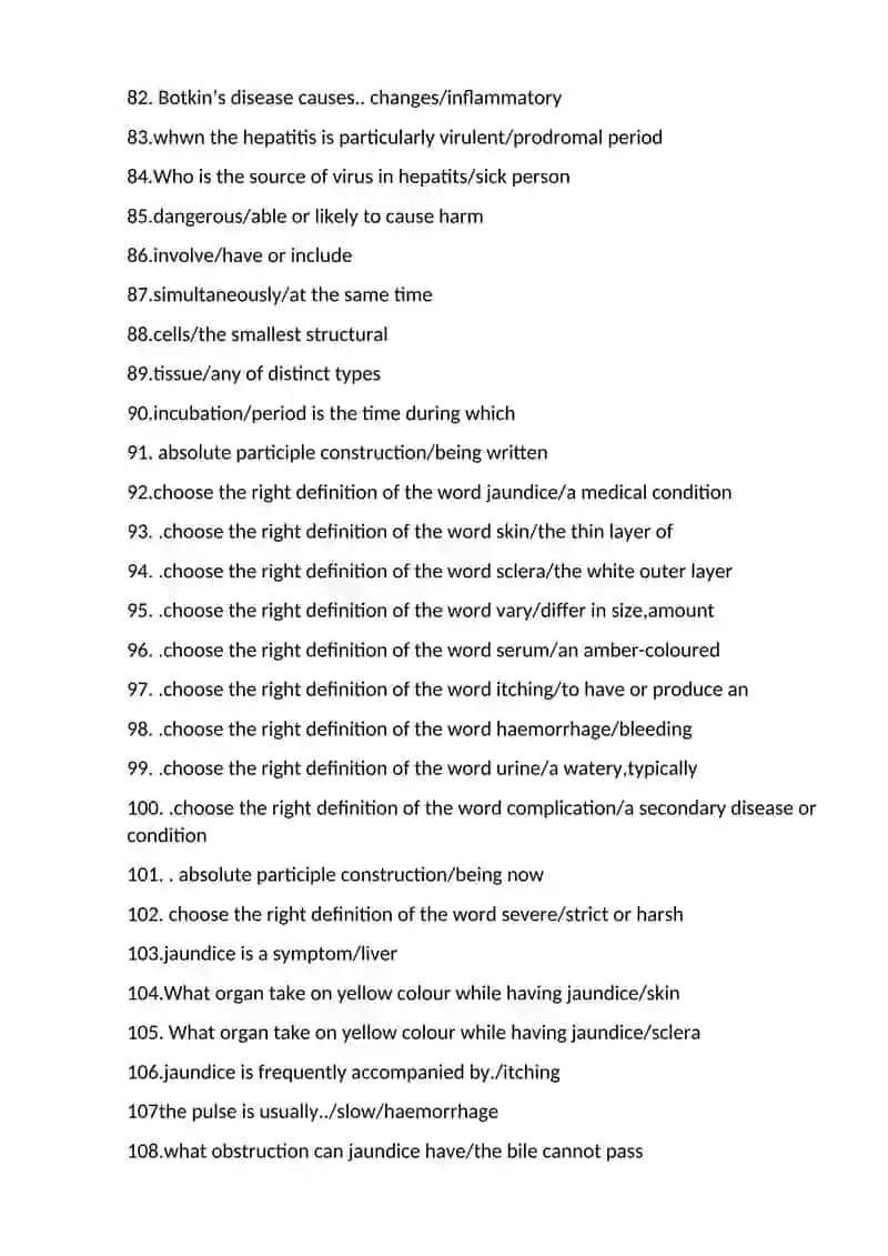 Botkin’s Disease Study Materials 4