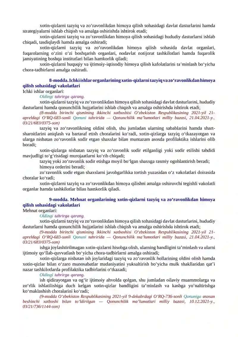 XOTIN-QIZLARNI TAZYIQ VA ZO‘RAVONLIKDAN HIMOYA QILISH TO‘G‘RISIDA 4