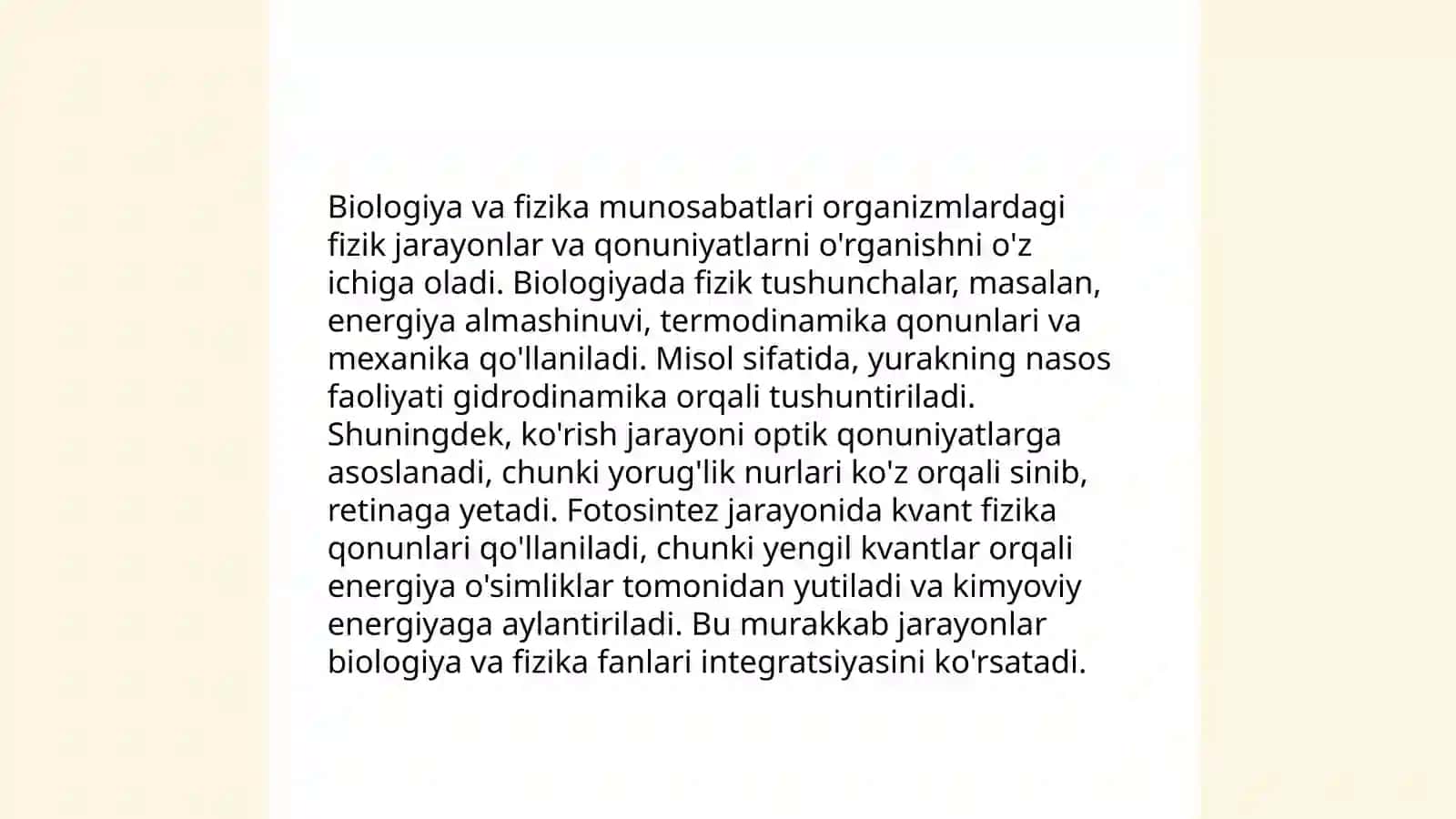 Biologiya fanlaridagi integratsion jarayonlar va uning ta`limdagi ahamiyati 4