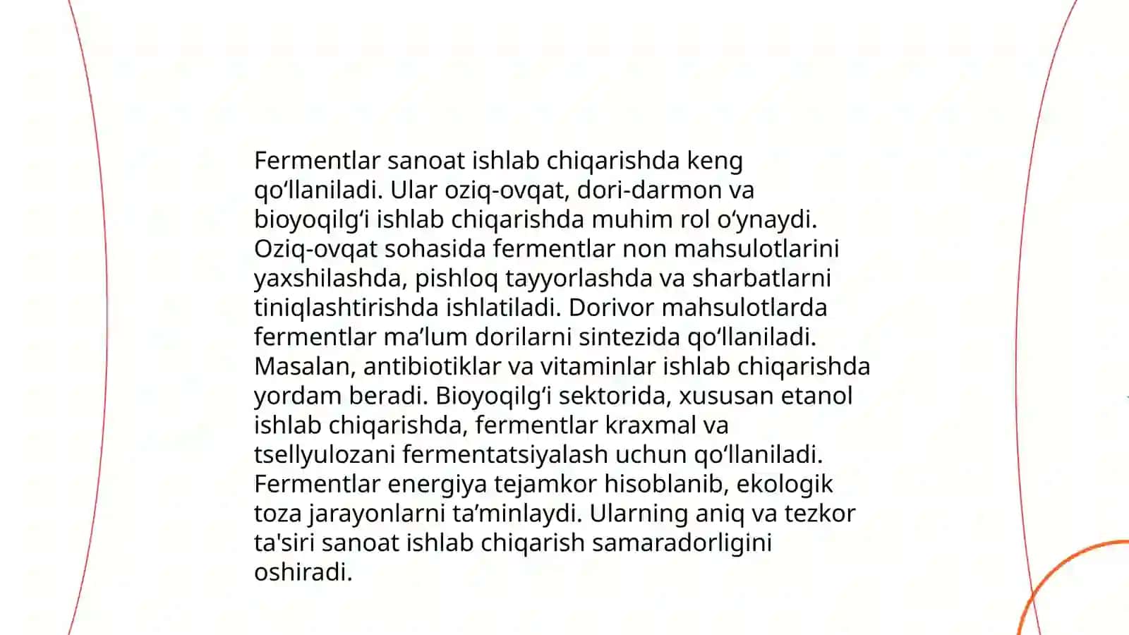 Fermentlardan biotexnologik jarayonlarda foydalanish, sanoat va qishloq xo'jaligida fermentlarning ahamiyati 4