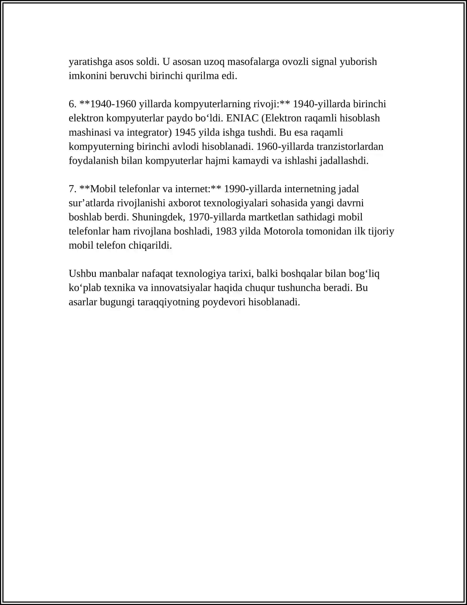 TEXNOLOGIYA O‘QUV FANI BO‘YICHA NASHR ETILGAN ADABIYOTLAR SHARHI 4
