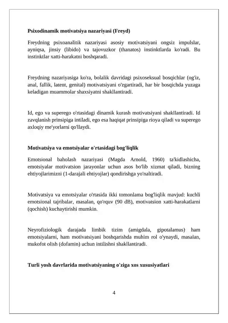 Xorijiy psixologiyasida motiv va motivatsiya muammosi 4