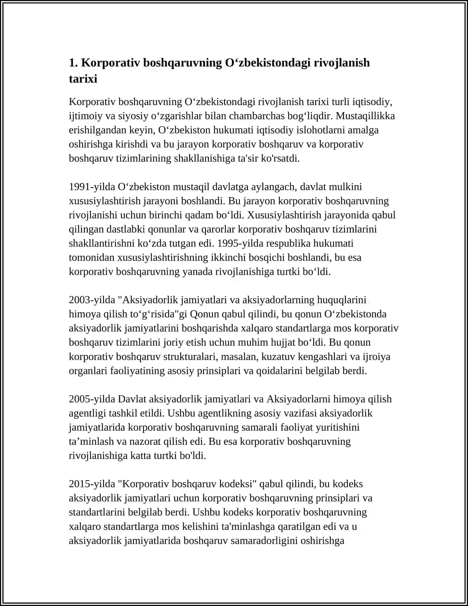 O'ZBEKISTONDA KORPORATIV BIRLASHISHLAR VA QOSHIB OLISHLARNING OZIGA XOS XUSUSIYATLARI 4