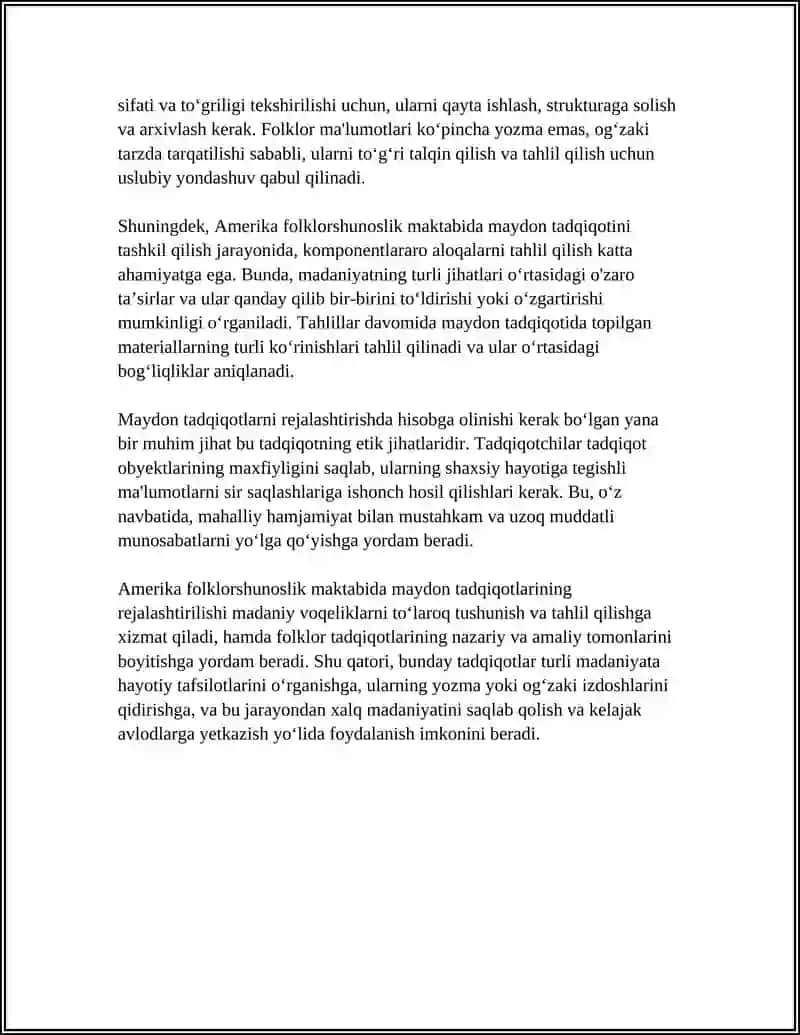 AMERIKA FOLKLORSHUNOSLIK MAKTABIDA TOʻPLAM VA TAHLIL METODLARI 4