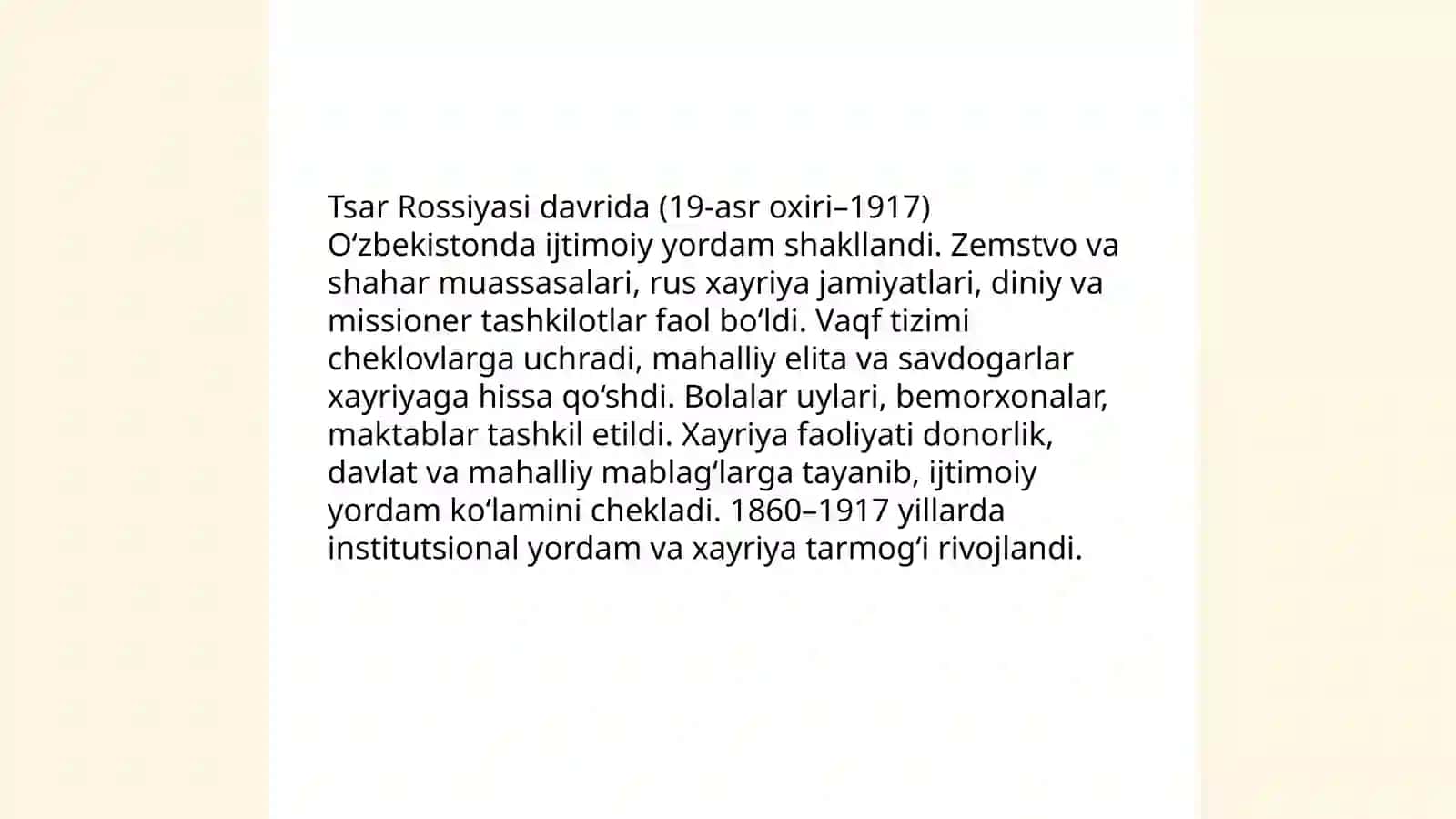 O’zbekistonda ijtimoiy ishning tarixiy rivojlanish bosqichlari 4