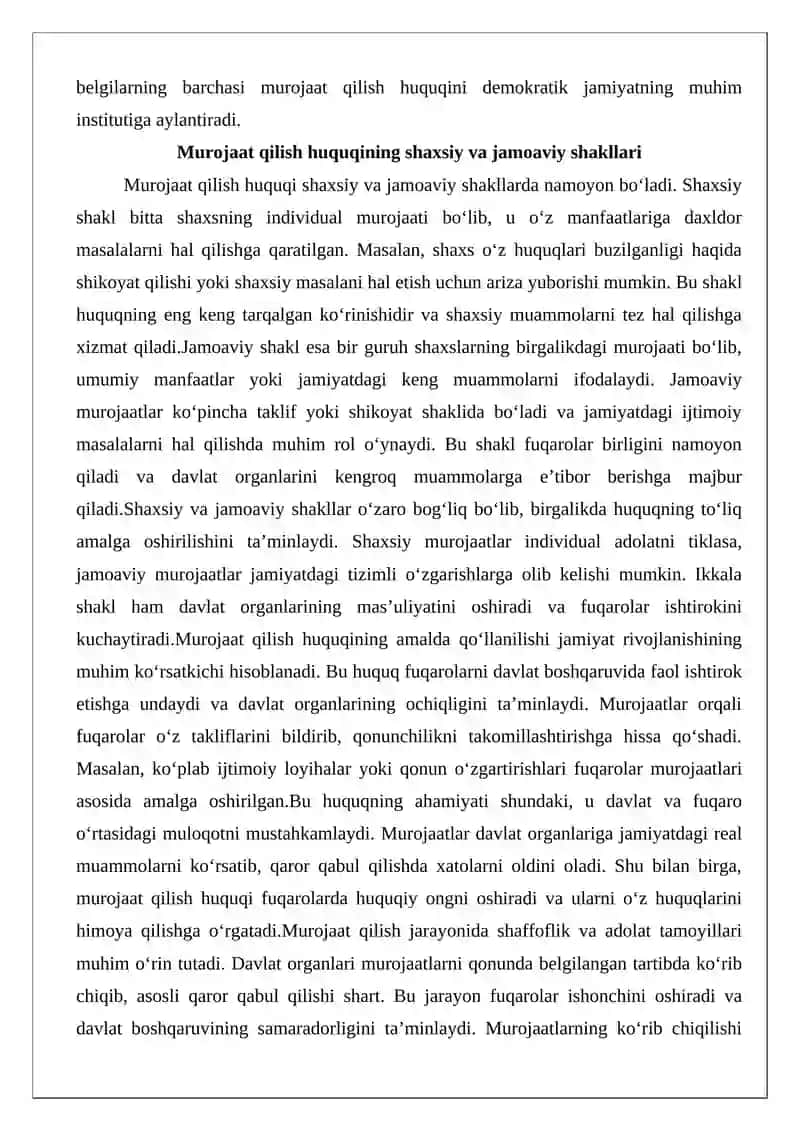 Insonning murojaat qilish huquqi tushunchasi 4
