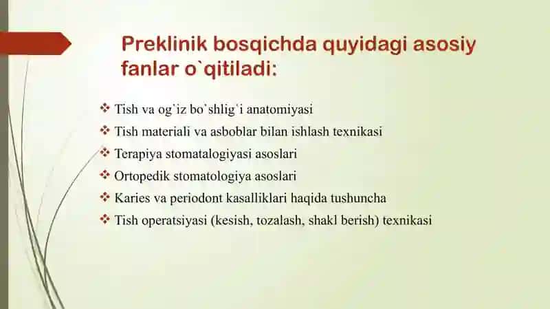 prezintatsiya "Preklinik stomatologiya" 4