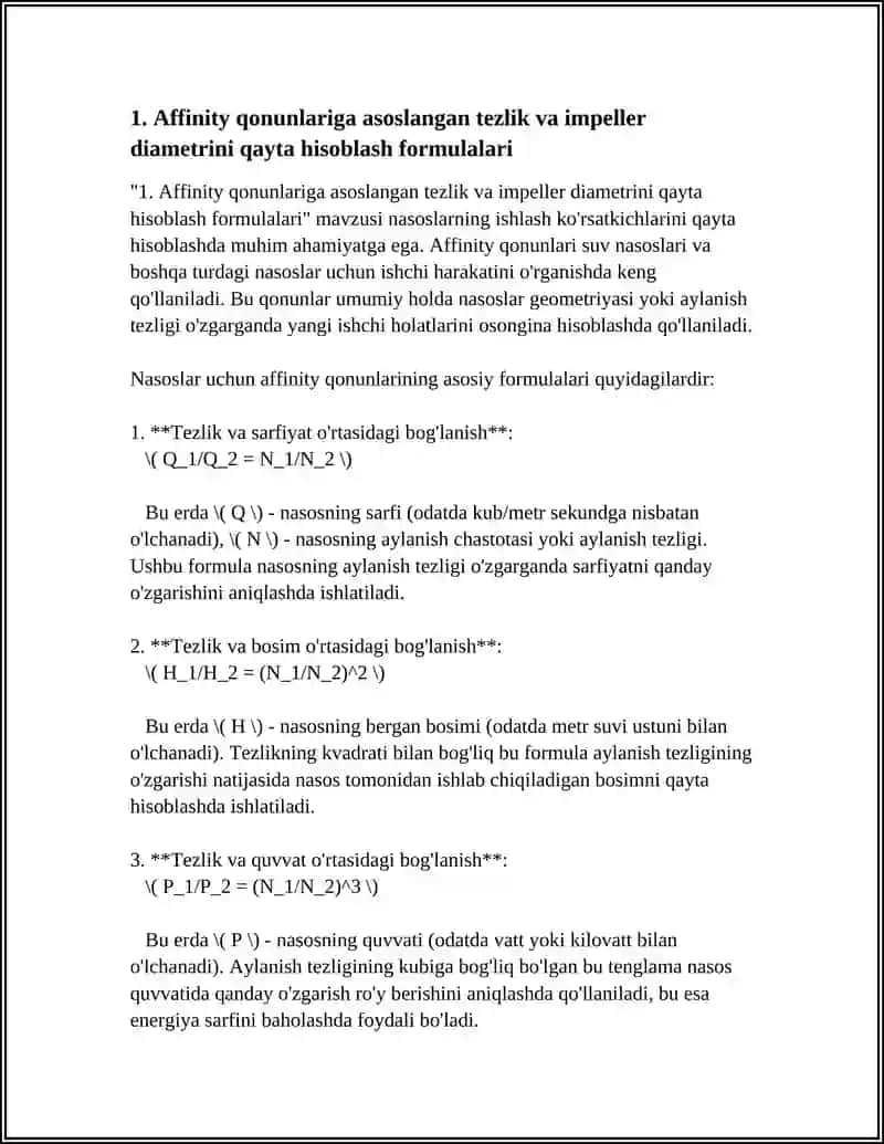 NASOS KO'RSATKICHLARINI QAYTA HISOBLASH FORMULALARI 4