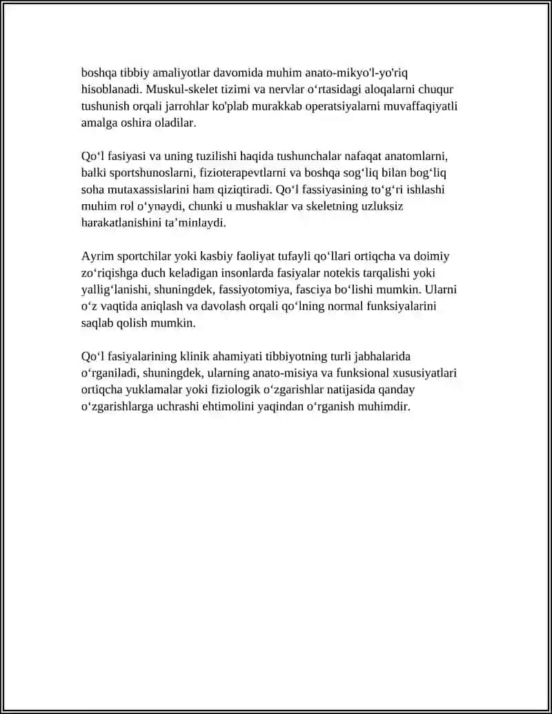 QO'L VA OYOQ FASSIYALARI, ULARNING KLINIK AHAMIYATI 4