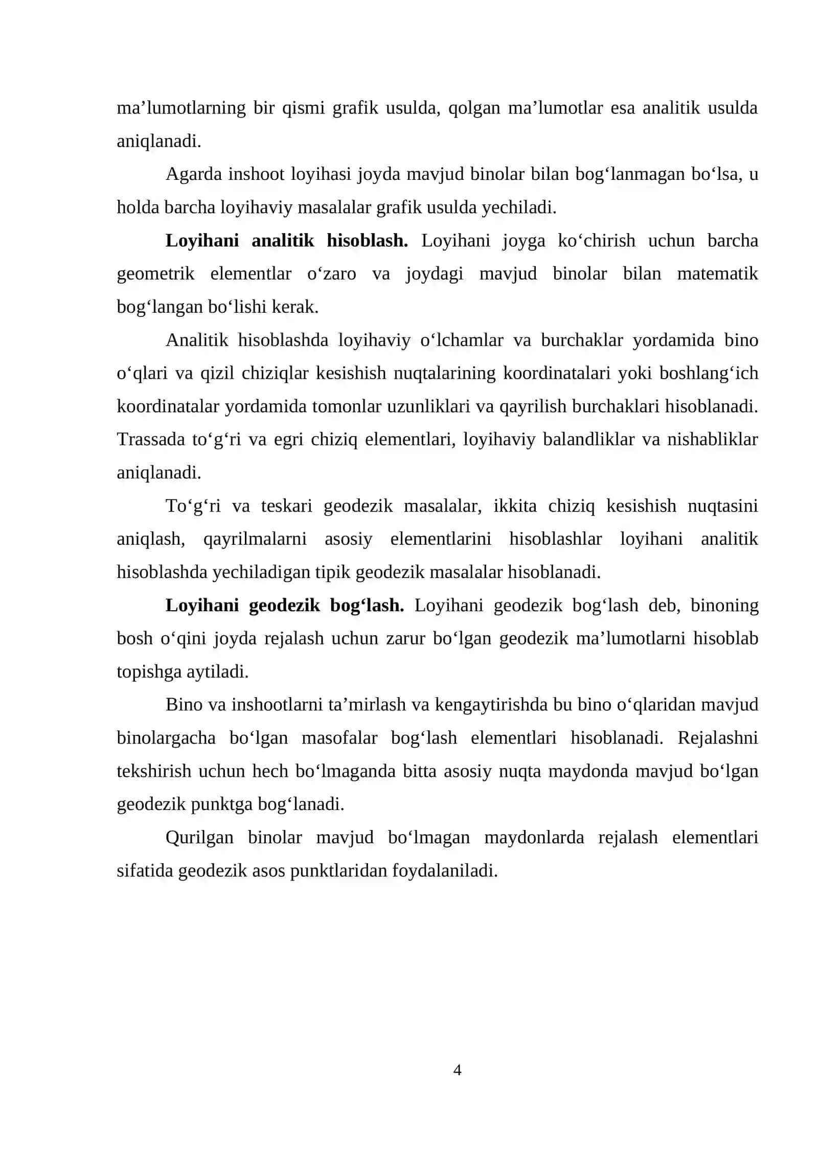 KOORDINATALARNI HISOBLASHDA TO’G’RI VA TESKARI GEODEZIK MASALALAR Kurs ishi 4