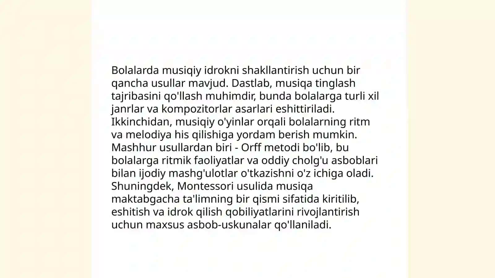 Turli yosh guruhlarda musiqiy idrokni rivojlantirish 4