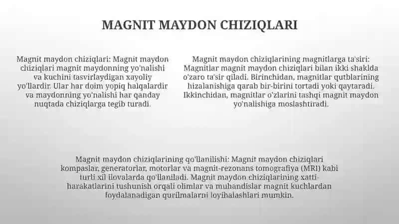 Magnit Maydonning Tokli O'Tkazgichga Ta'Siri 4