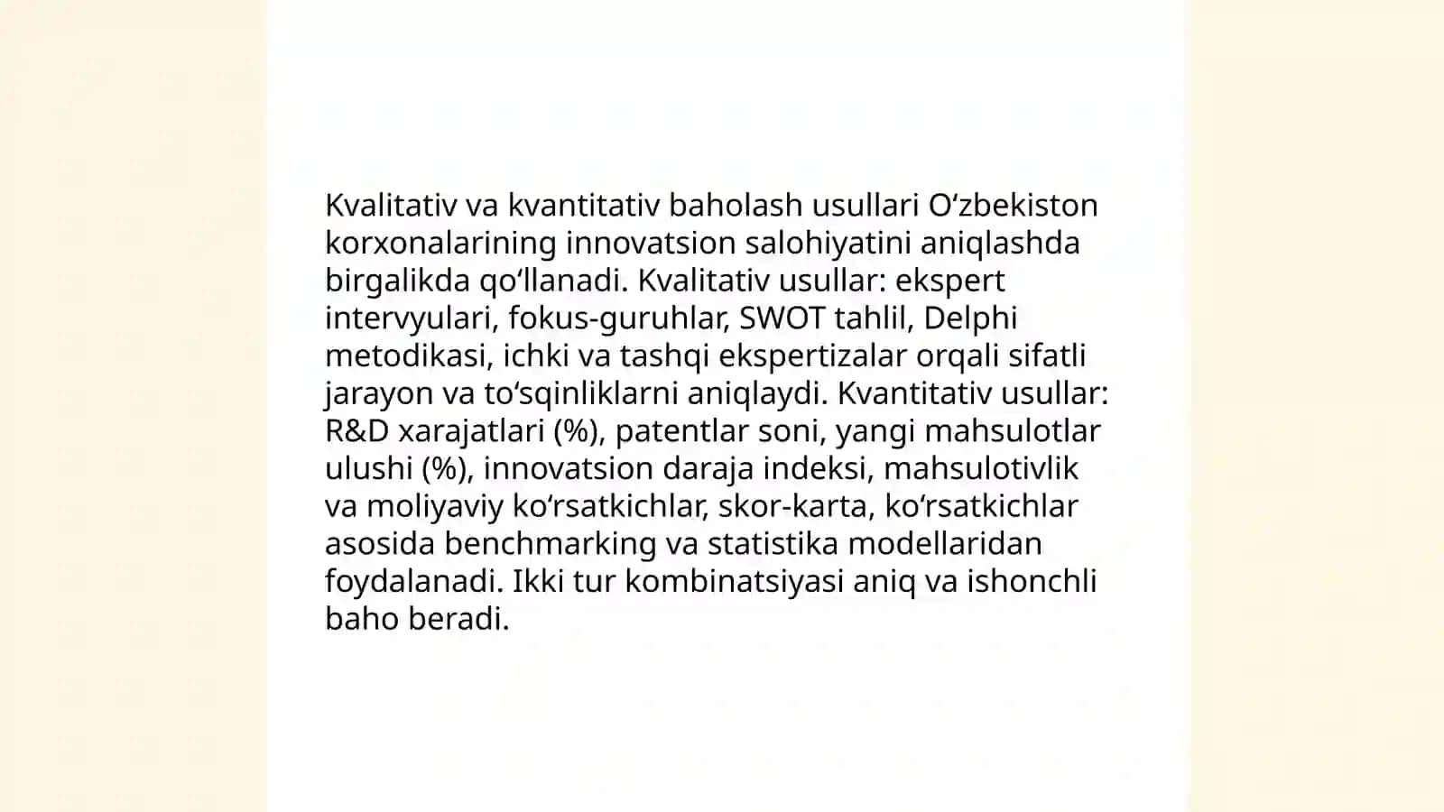 Innovatsion salohiyat tushunchasi va baholashning metodologiyasi 4