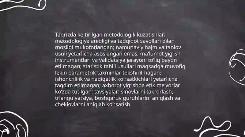 Egallangan sohaga oid ilmiy maqolga berilgan ilmiy taqriz tahlili 4