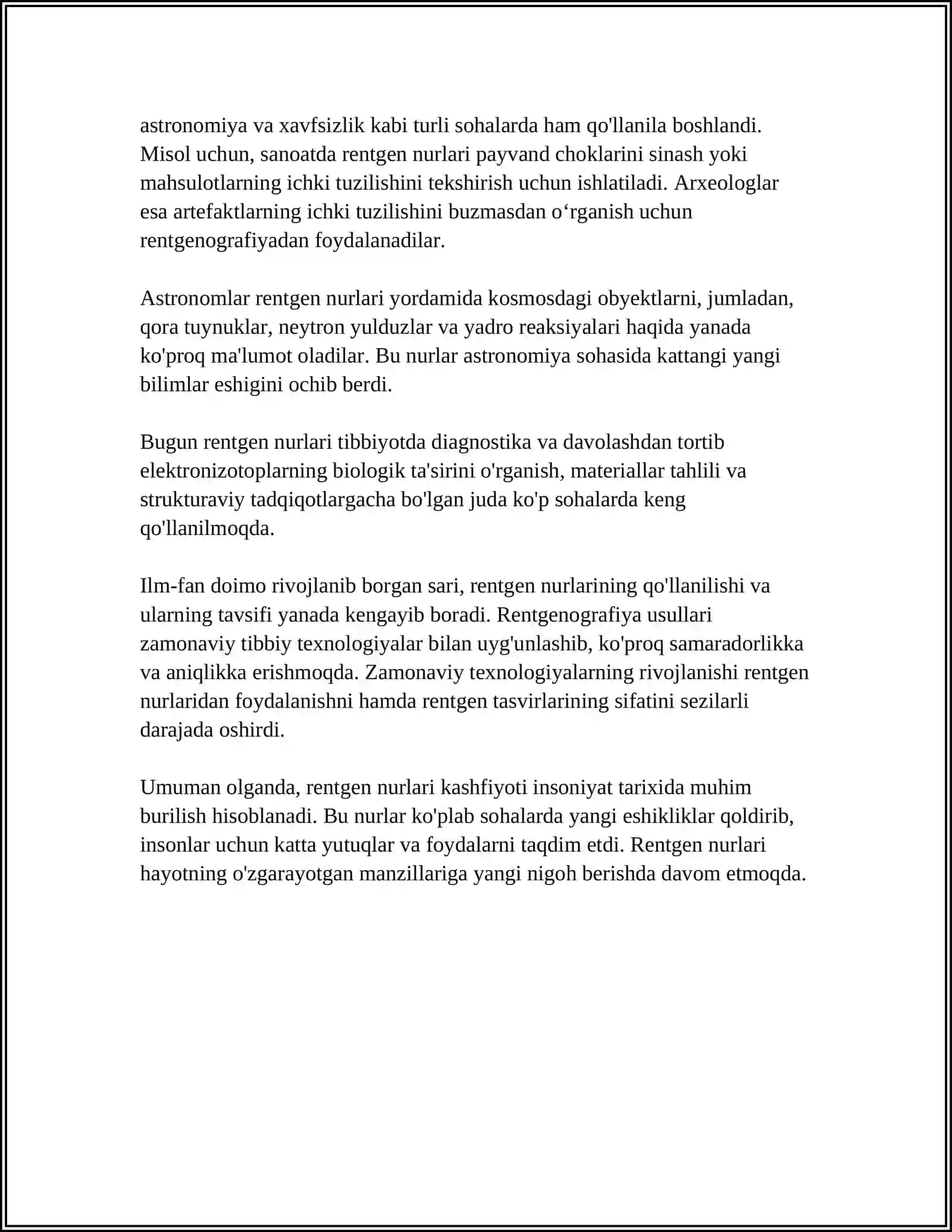 Rentgen nurlari oʻrganish tarixi va texnologiyalari 4